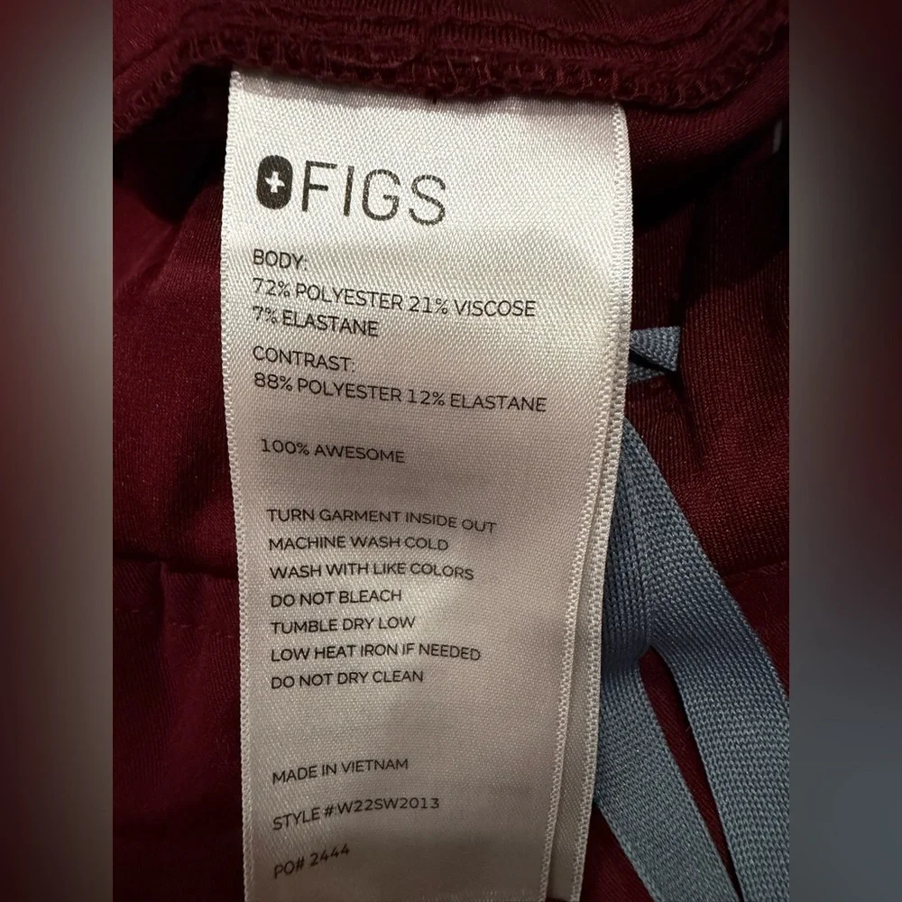 Figs Burgundy Pants size L